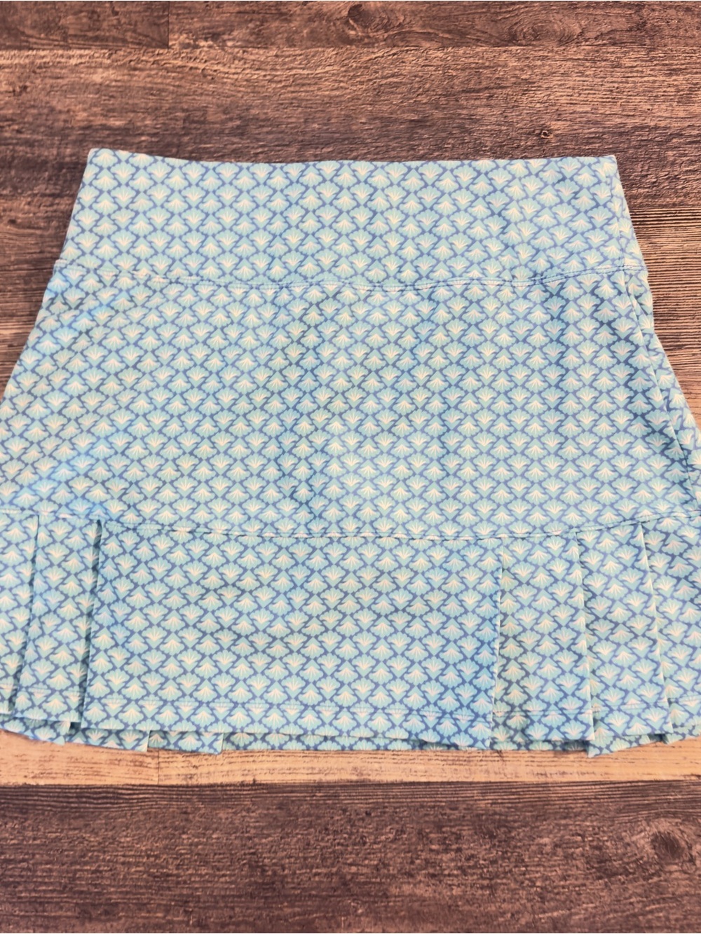 Sigrid Olsen Golf Tennis Skort Blue Floral Pleated Size Small like new